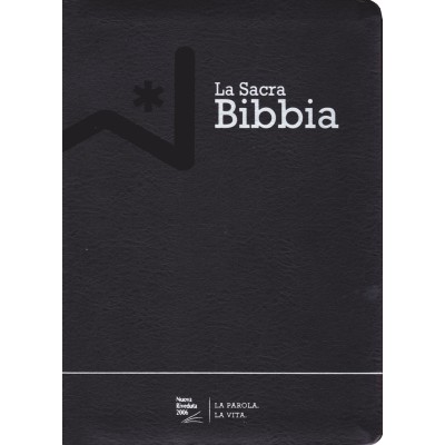 La Sacra Bibbia con riferimenti paralleli, pelle nera, taglio oro senza rubrica