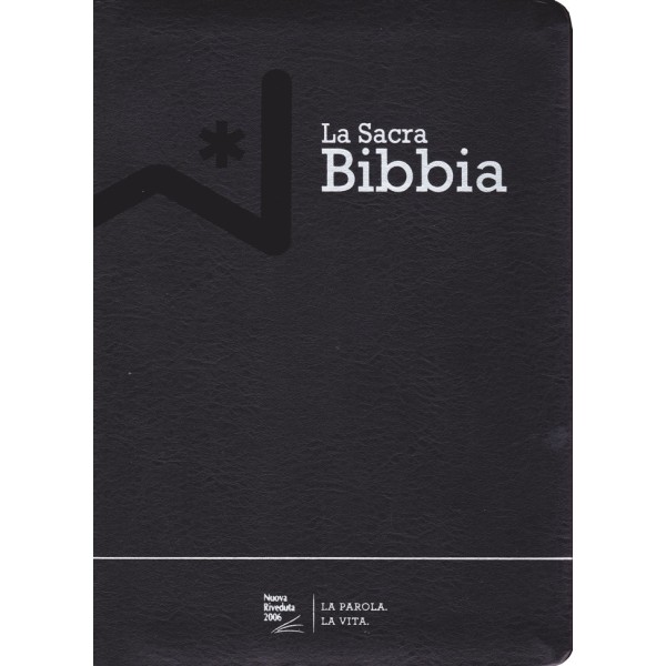 La Sacra Bibbia con riferimenti paralleli, pelle nera, taglio oro senza rubrica