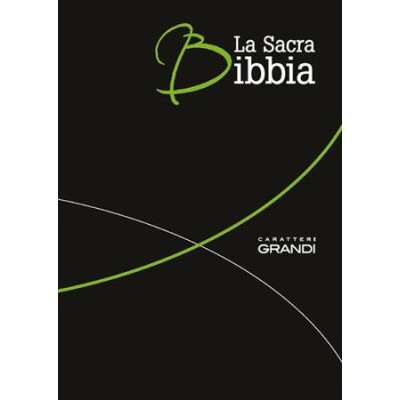 La Sacra Bibbia N.R. caratteri grandi, pelle nera, taglio argento (SG36559)