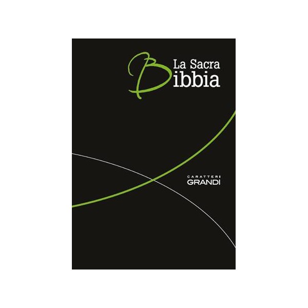 La Sacra Bibbia N.R. caratteri grandi, pelle nera, taglio argento (SG36559)
