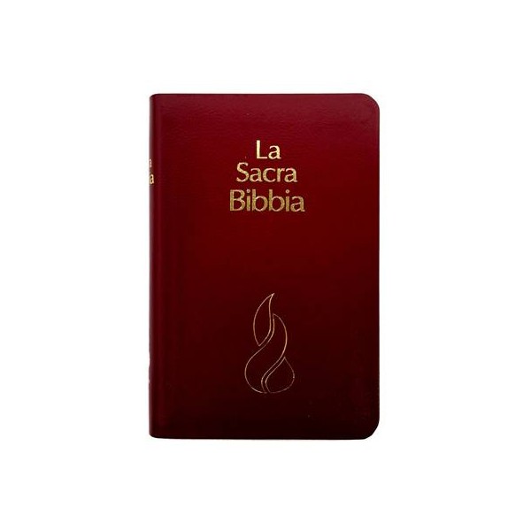 La Sacra Bibbia N.R. f.to piccolo  similpelle bordeaux, taglio oro (SG31156)